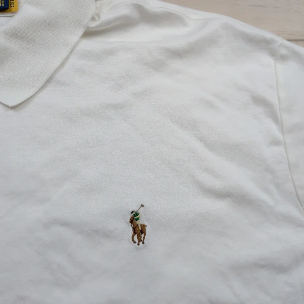 Polo Ralph Lauren Mens 3XB White Short Sleeve Cotton Polo Shirt Flesh Pony Logo
